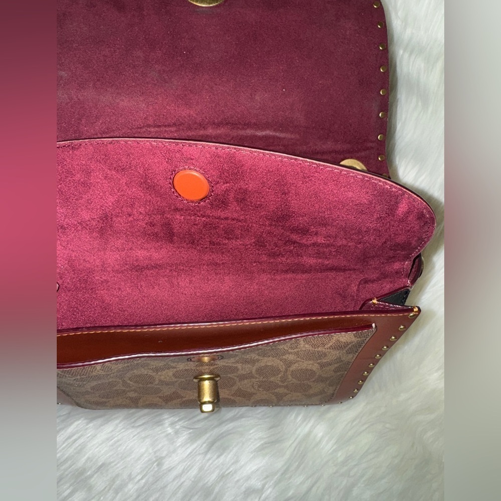 Coach Parker with Rivets and Snakeskin Purse - Picture 4 of 12
